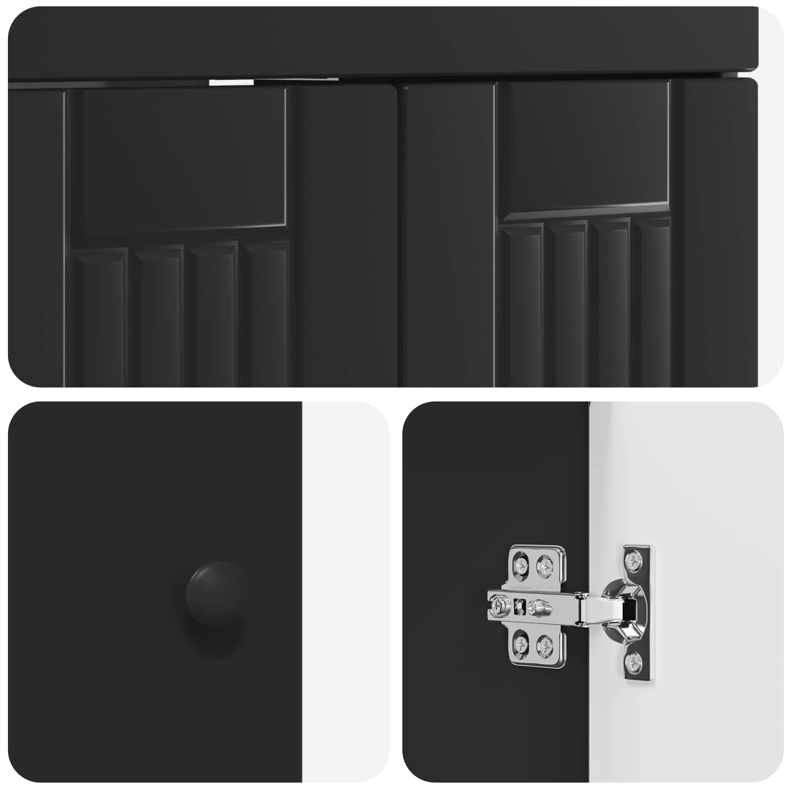 Badezimmermöbel-Set Schwarz 56 x 37,5 x 81 cm Holzwerkstoff