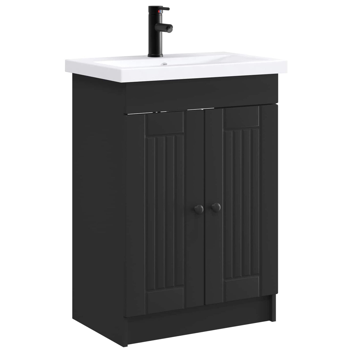 Badezimmermöbel-Set Schwarz 56 x 37,5 x 81 cm Holzwerkstoff