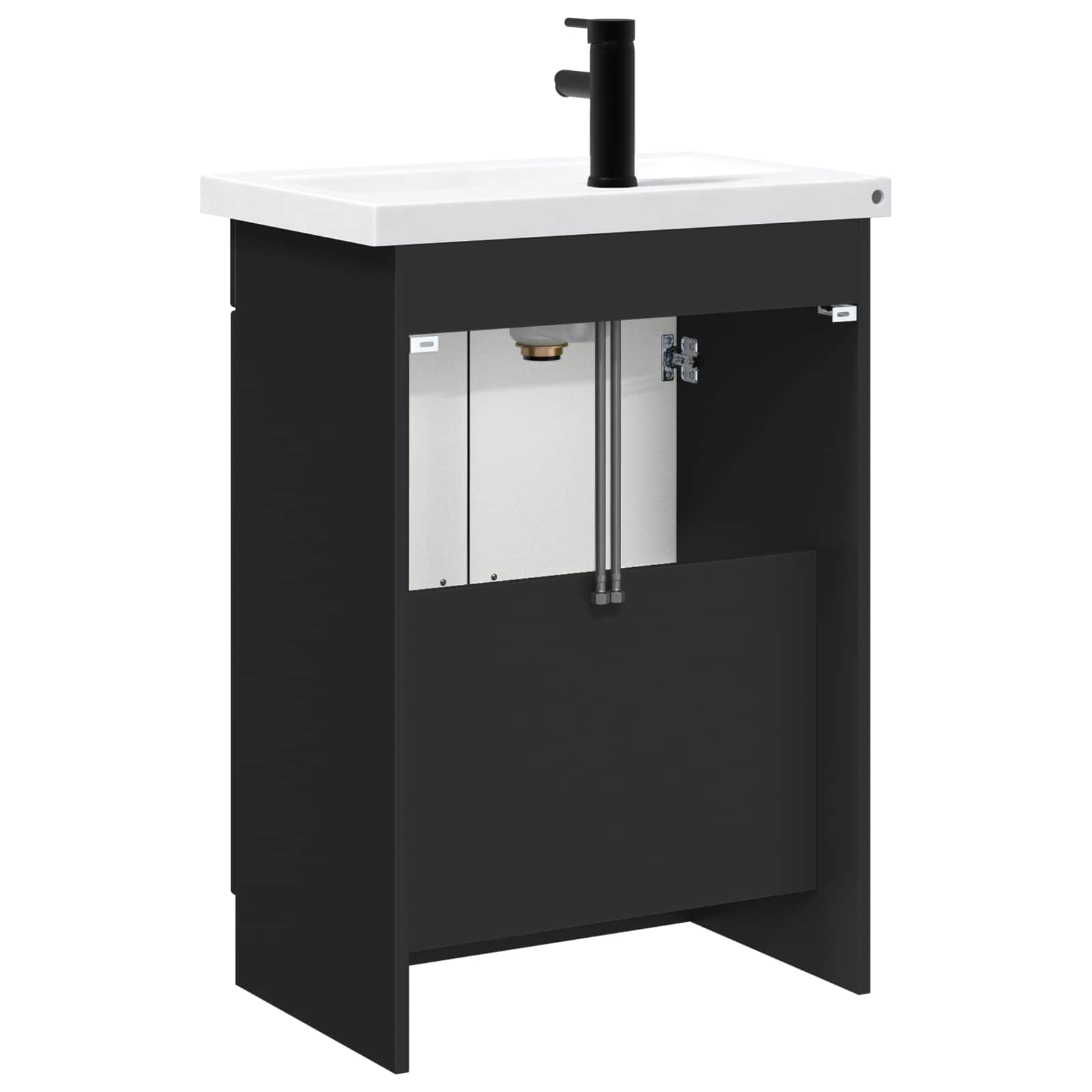 Badezimmermöbel-Set Schwarz 56 x 37,5 x 81 cm Holzwerkstoff