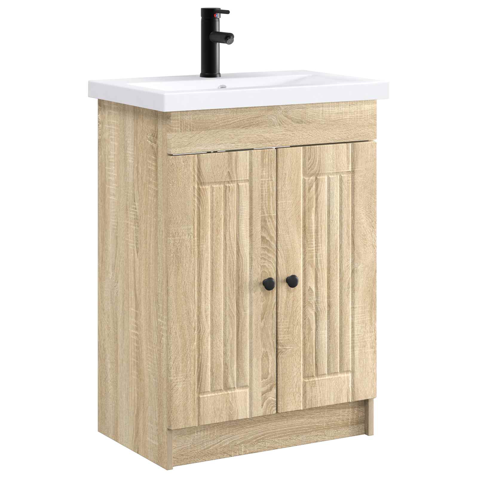Badezimmermöbel-Set Sonoma-Eiche 56 x 37,5 x 81 cm