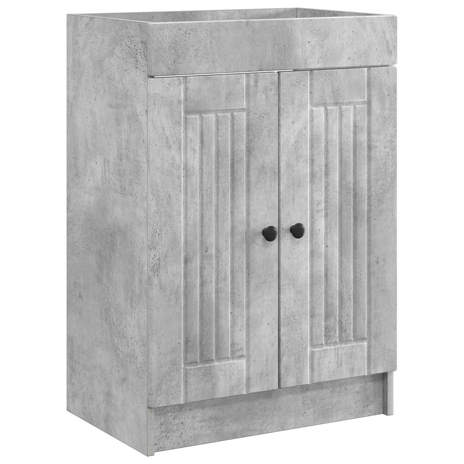 Badezimmermöbel-Set Betongrau 56 x 37,5 x 81 cm Holzwerkstoff