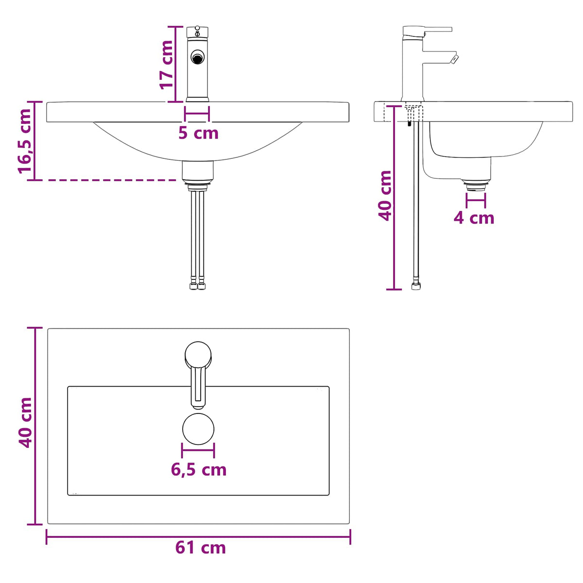 Badezimmermöbel-Set Geräucherte Eiche 56 x 37,5 x 81 cm