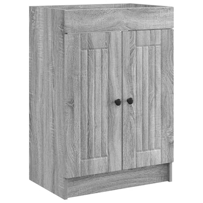 Badezimmermöbel-Set Grau Sonoma 56 x 37,5 x 81 cm Holzwerkstoff
