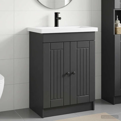 Badezimmermöbel-Set Schwarz 78,5 x 37,5 x 81 cm Holzwerkstoff