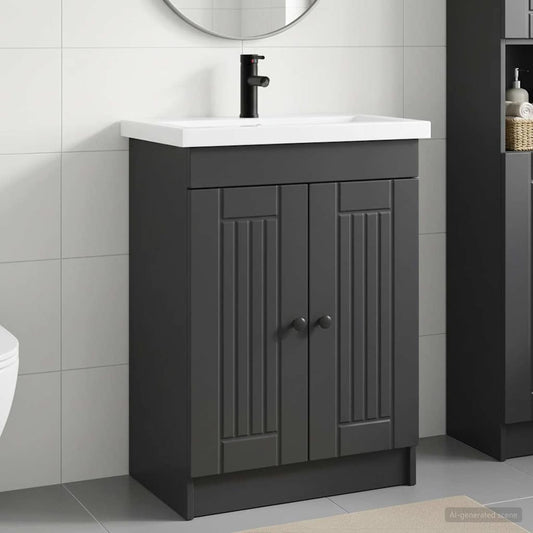 Badezimmermöbel-Set Schwarz 78,5 x 37,5 x 81 cm Holzwerkstoff