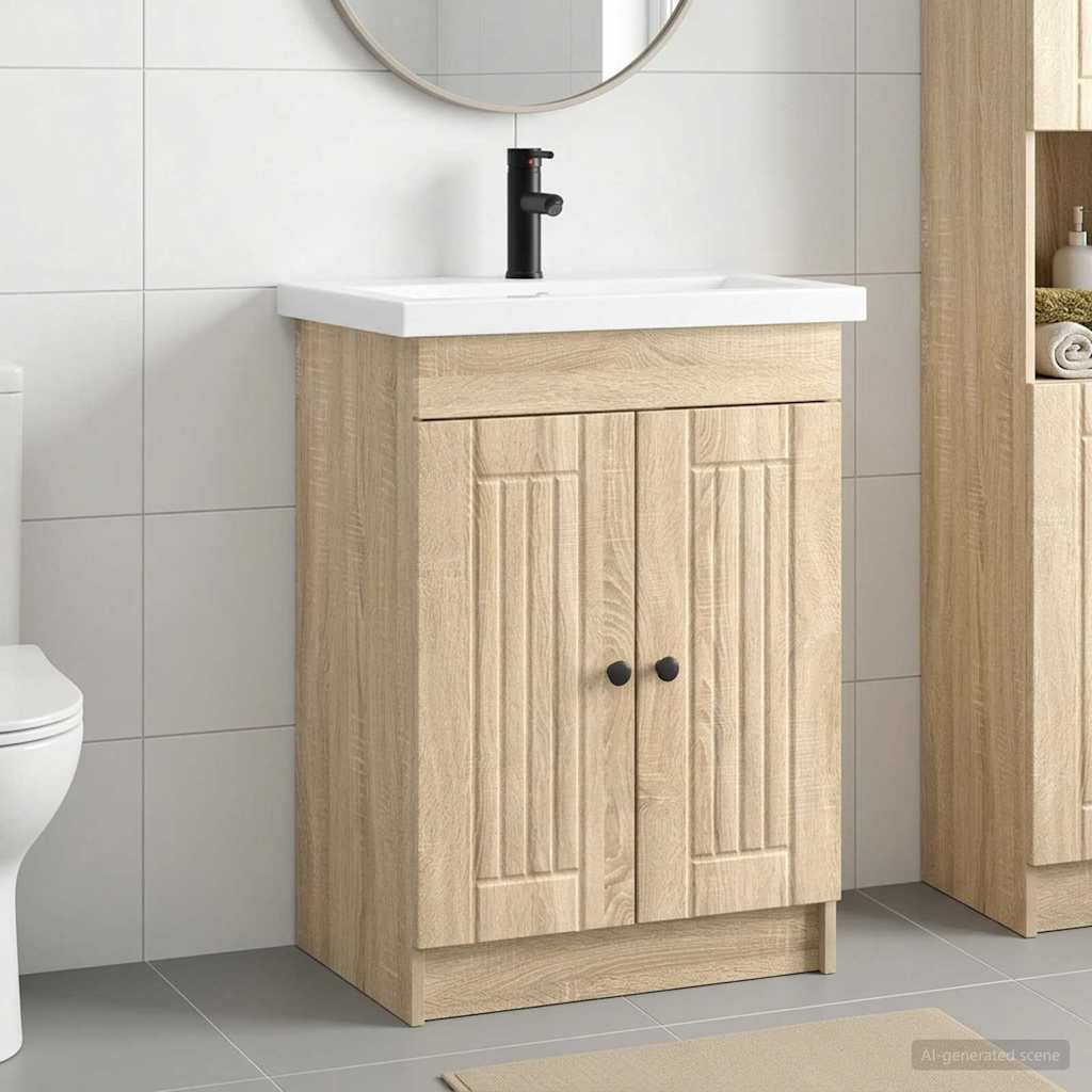 Badezimmermöbel-Set Sonoma-Eiche 78,5 x 37,5 x 81 cm