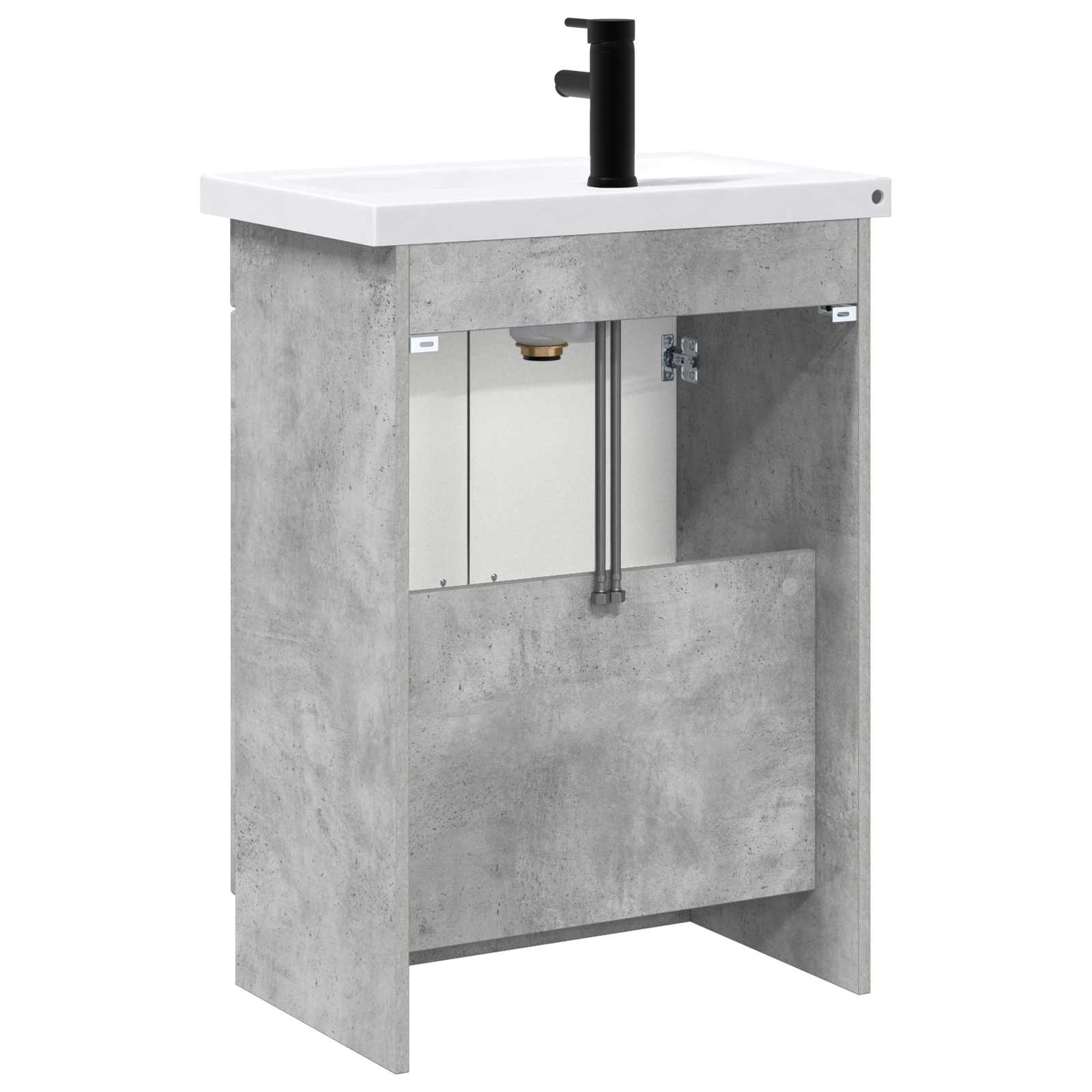 Badezimmermöbel-Set Betongrau 78,5 x 37,5 x 81 cm Holzwerkstoff