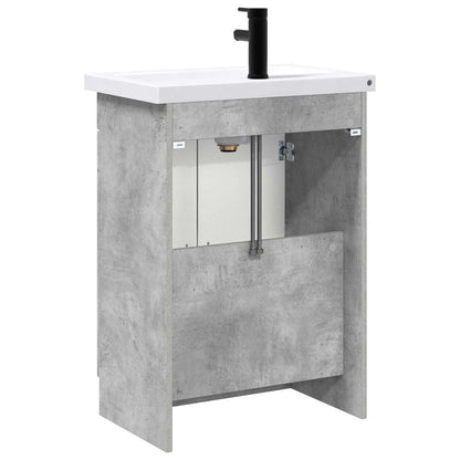 Badezimmermöbel-Set Betongrau 78,5 x 37,5 x 81 cm Holzwerkstoff