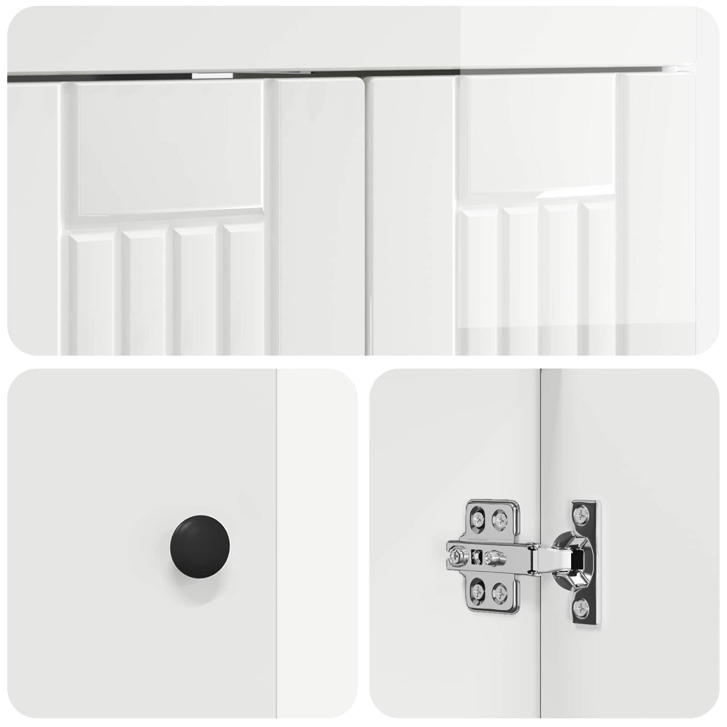 Badezimmermöbel-Set Hochglanz Weiß 78,5 x 37,5 x 81 cm