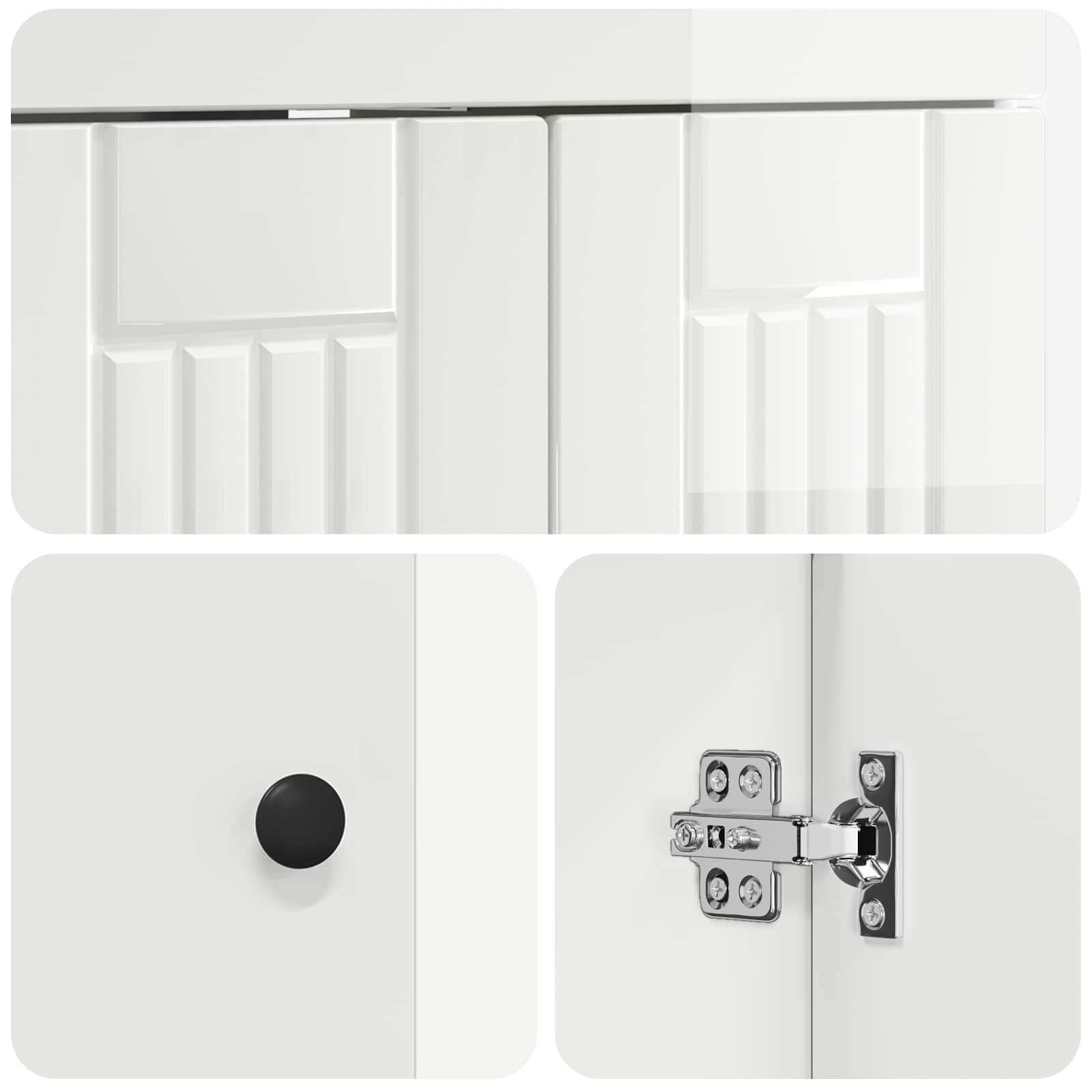 Badezimmermöbel-Set Hochglanz Weiß 78,5 x 37,5 x 81 cm