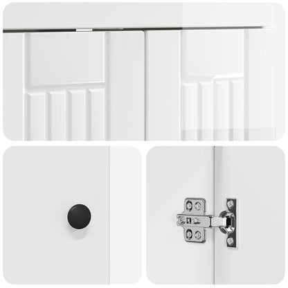 Badezimmermöbel-Set Hochglanz Weiß 78,5 x 37,5 x 81 cm