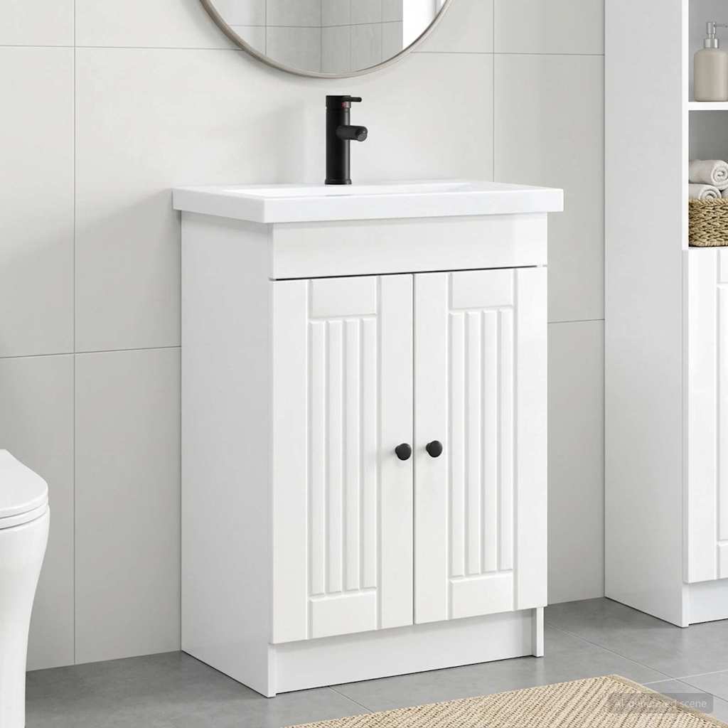 Badezimmermöbel-Set Hochglanz Weiß 78,5 x 37,5 x 81 cm