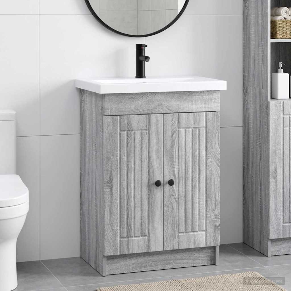 Badezimmermöbel-Set Grau Sonoma 78,5 x 37,5 x 81 cm