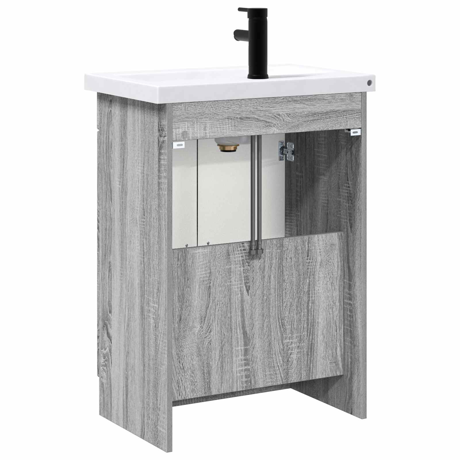 Badezimmermöbel-Set Grau Sonoma 78,5 x 37,5 x 81 cm