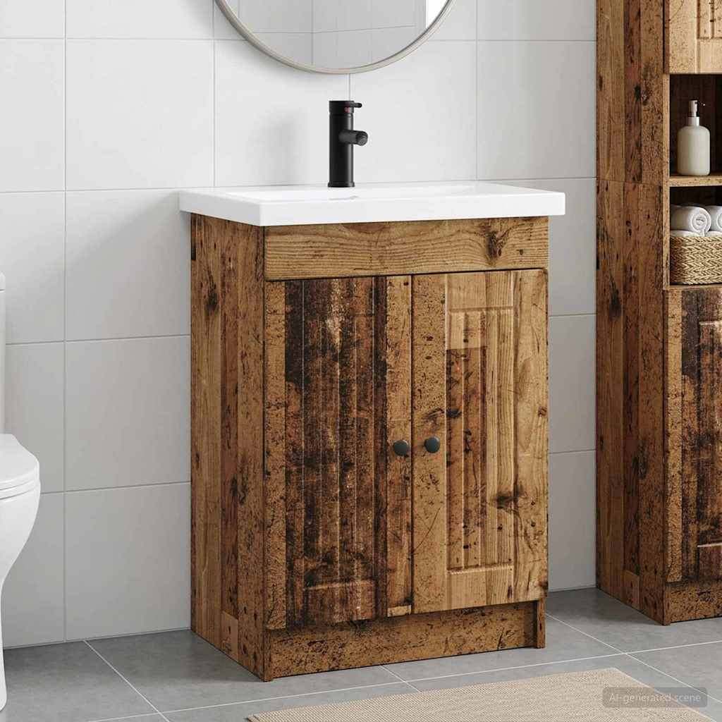 Badezimmermöbel-Set Altholz 78,5 x 37,5 x 81 cm Holzwerkstoff