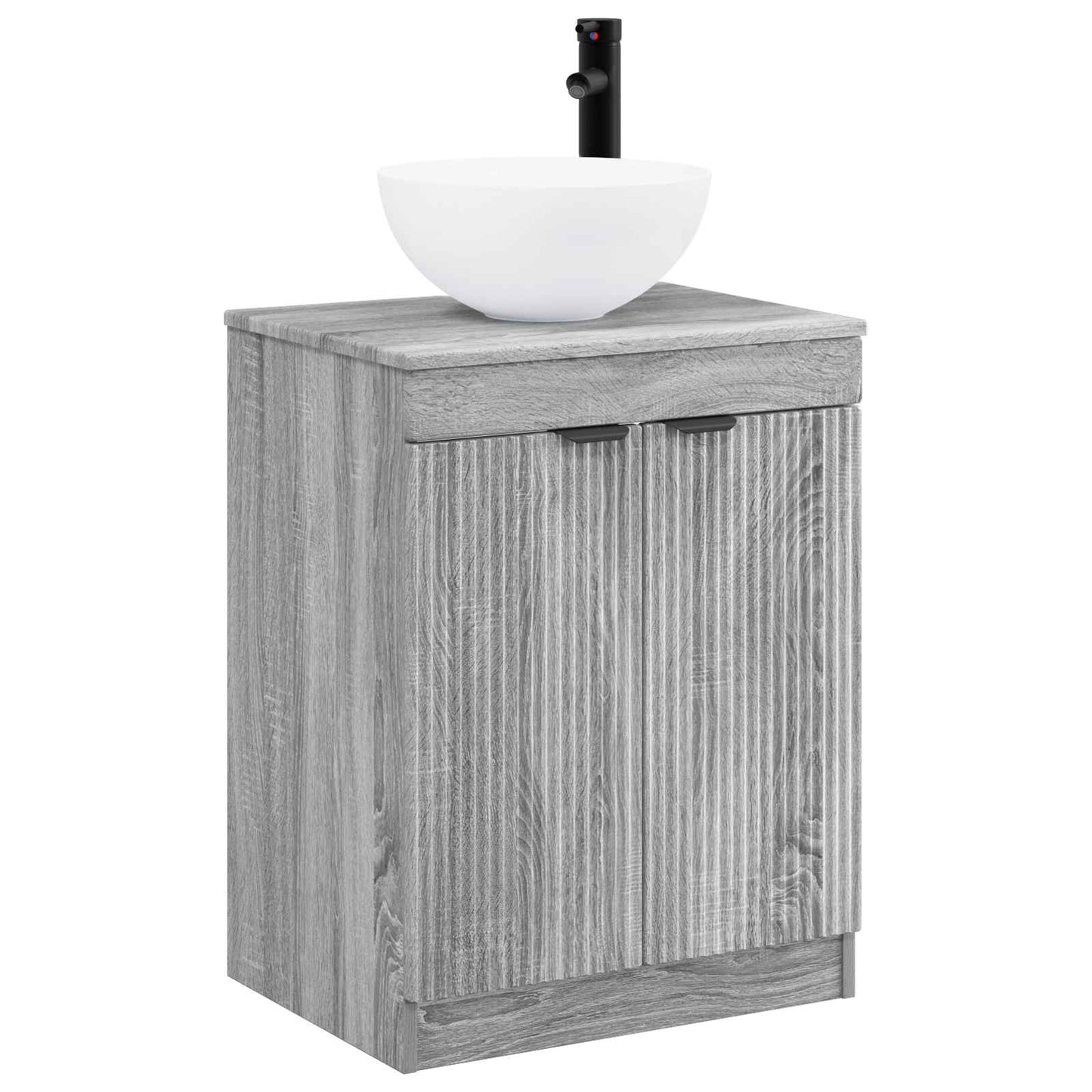 Badezimmermöbel-Set Grau Sonoma Holzwerkstoff