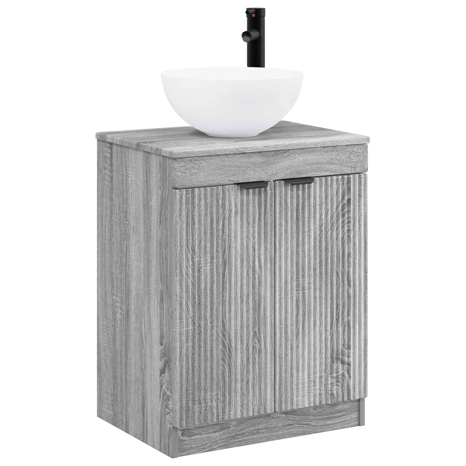 Badezimmermöbel-Set Grau Sonoma Holzwerkstoff