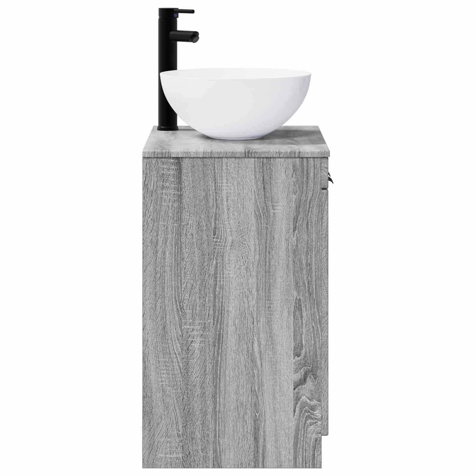Badezimmermöbel-Set Grau Sonoma Holzwerkstoff