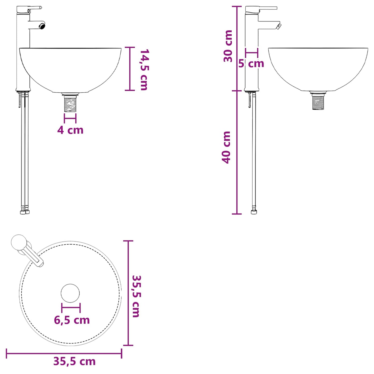 Badezimmermöbel-Set Altholz Holzwerkstoff