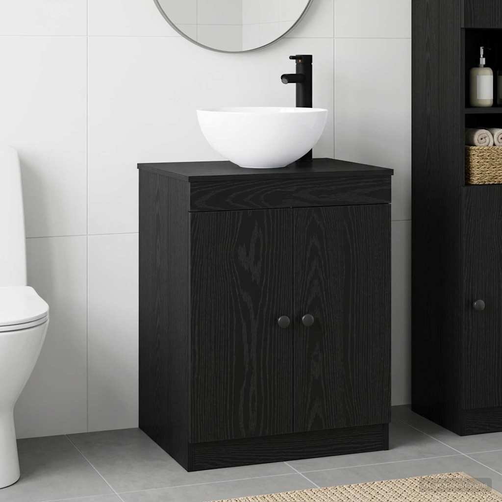 Badezimmermöbel-Set Schwarze Eiche Holzwerkstoff