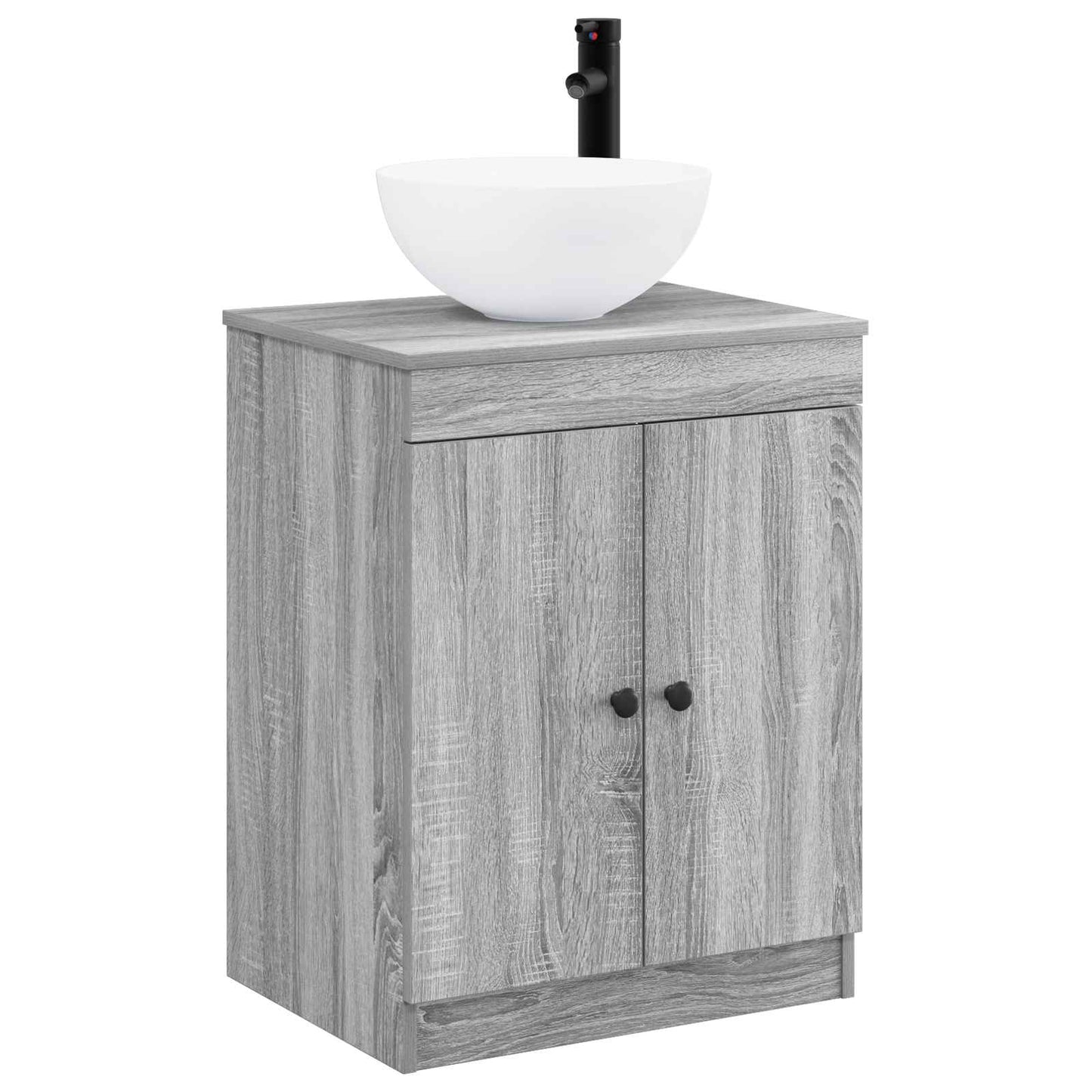 Badezimmermöbel-Set Grau Sonoma Holzwerkstoff