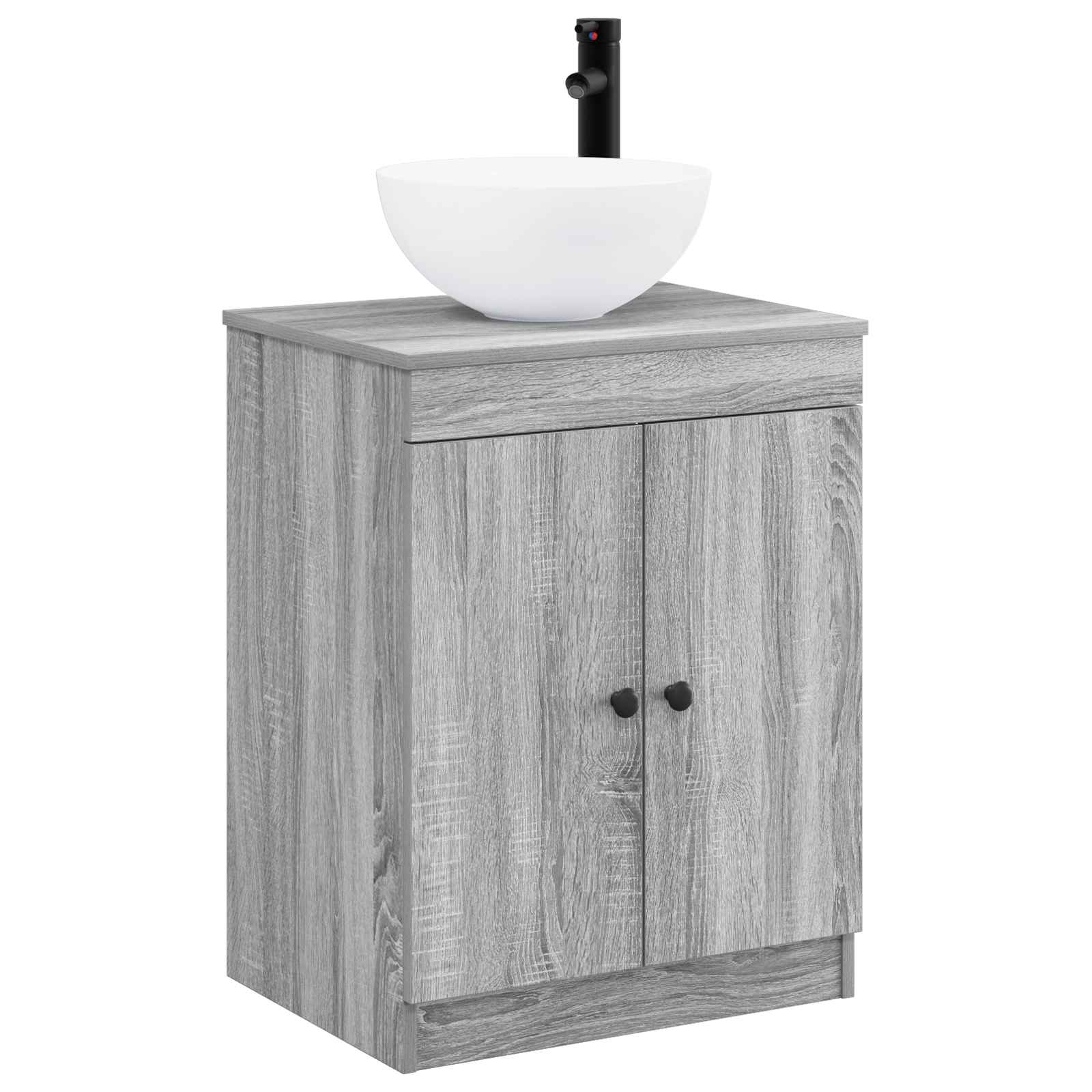 Badezimmermöbel-Set Grau Sonoma Holzwerkstoff