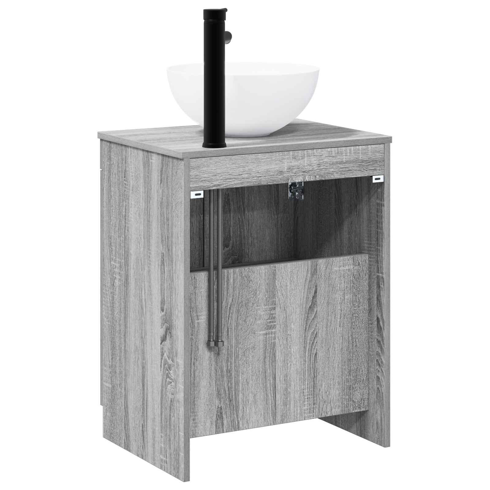 Badezimmermöbel-Set Grau Sonoma Holzwerkstoff