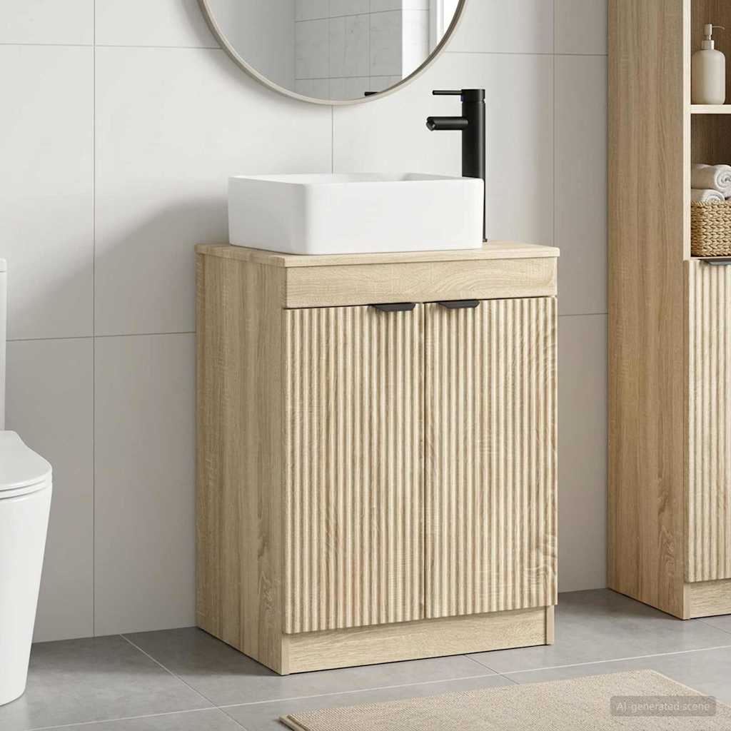 Badezimmermöbel-Set Sonoma-Eiche Holzwerkstoff