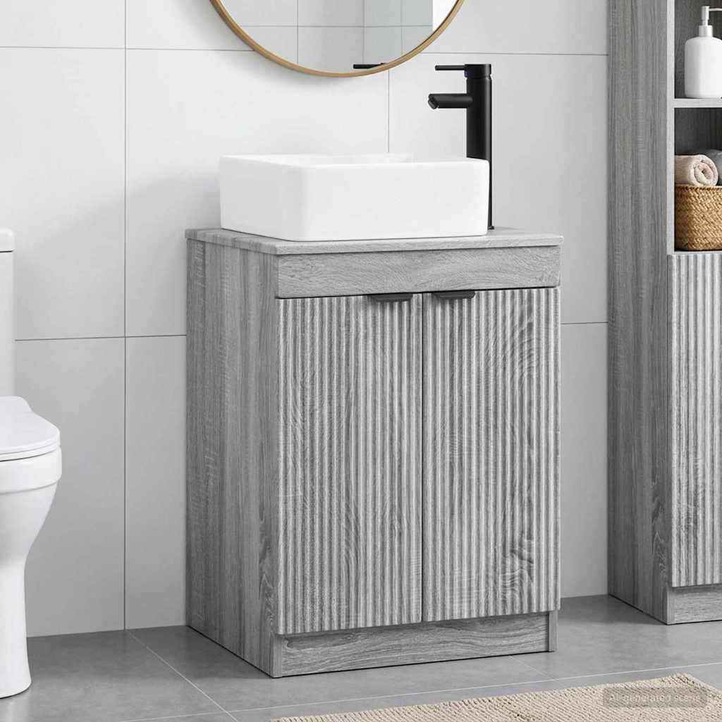 Badezimmermöbel-Set Grau Sonoma Holzwerkstoff