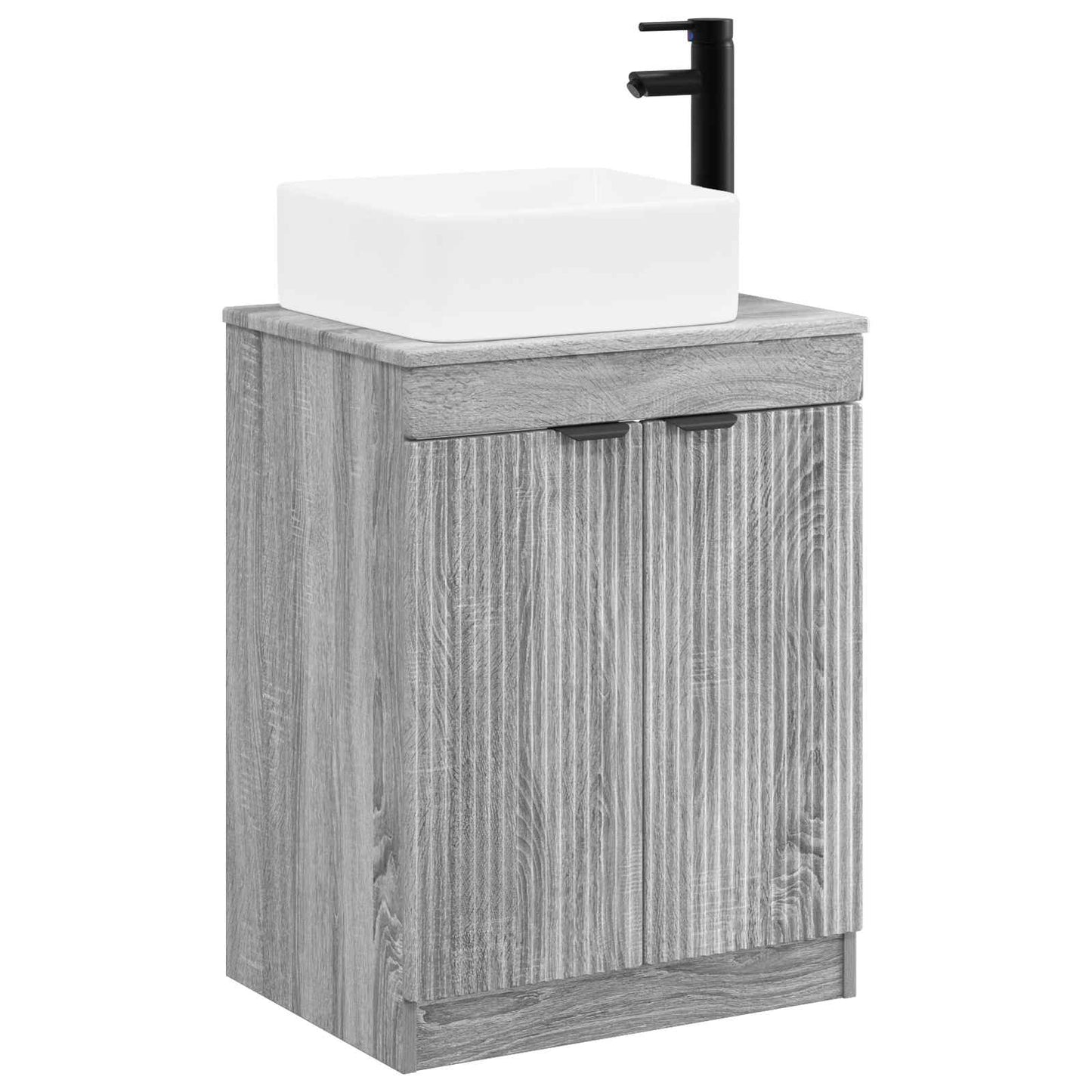 Badezimmermöbel-Set Grau Sonoma Holzwerkstoff