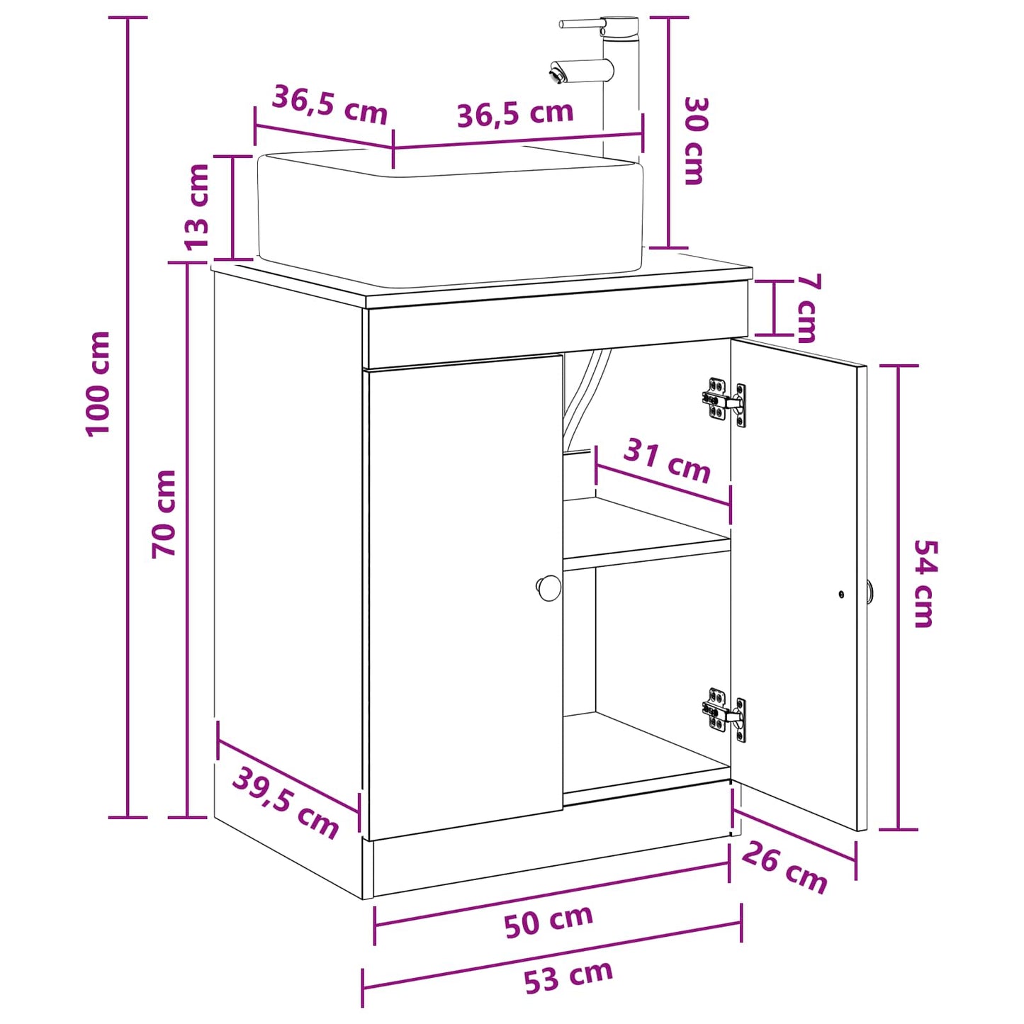 Badezimmermöbel-Set Schwarze Eiche Holzwerkstoff