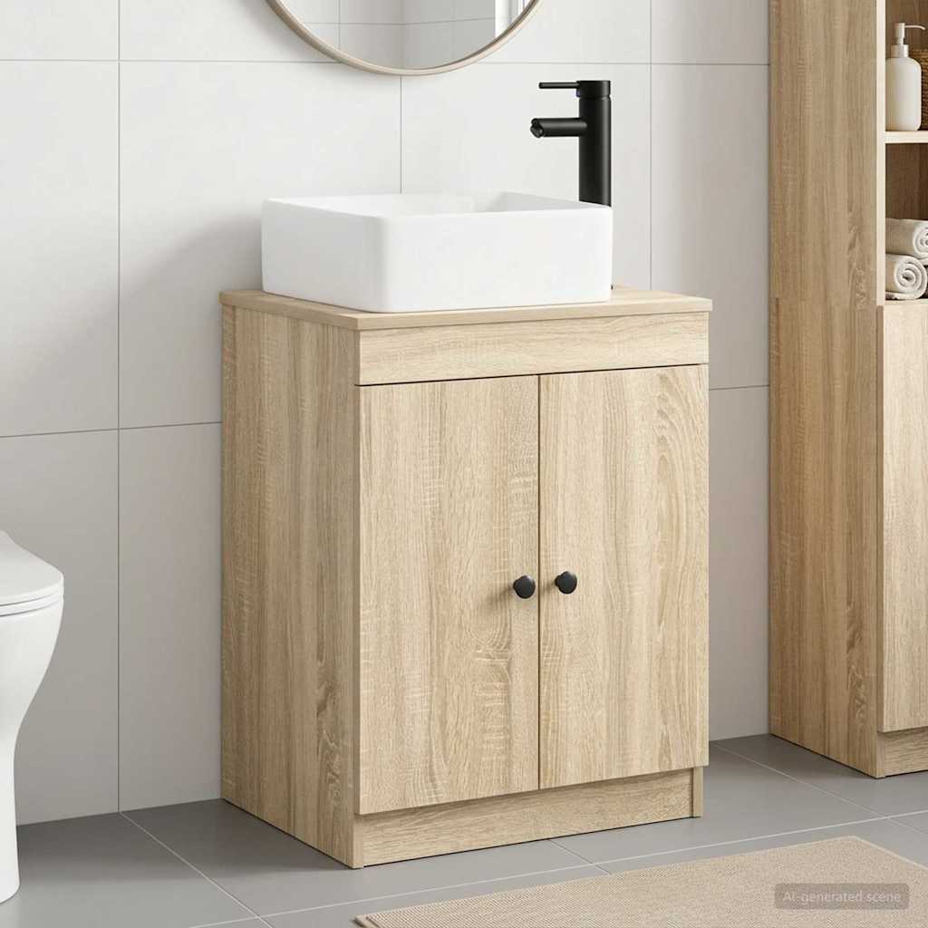 Badezimmermöbel-Set Sonoma-Eiche Holzwerkstoff