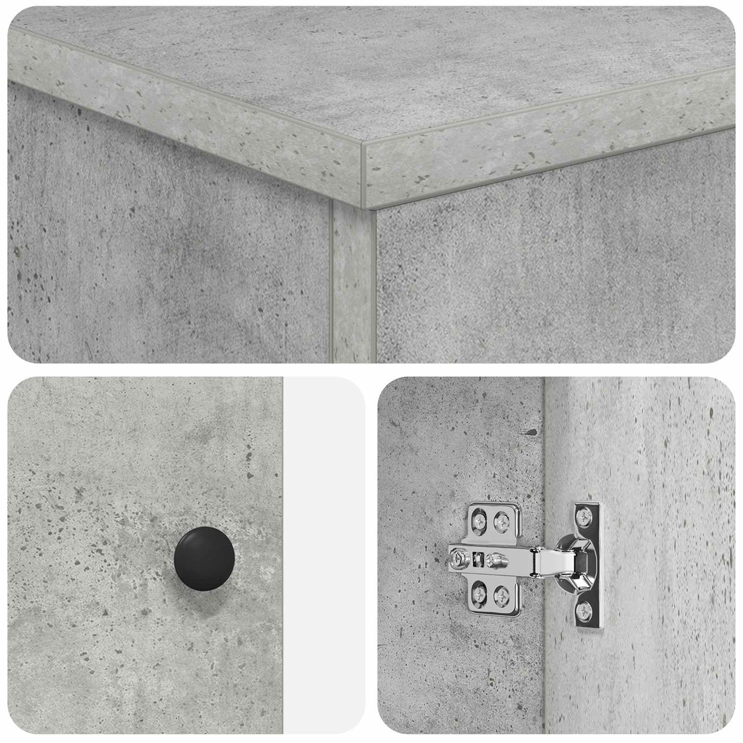 Badezimmermöbel-Set Betongrau Holzwerkstoff