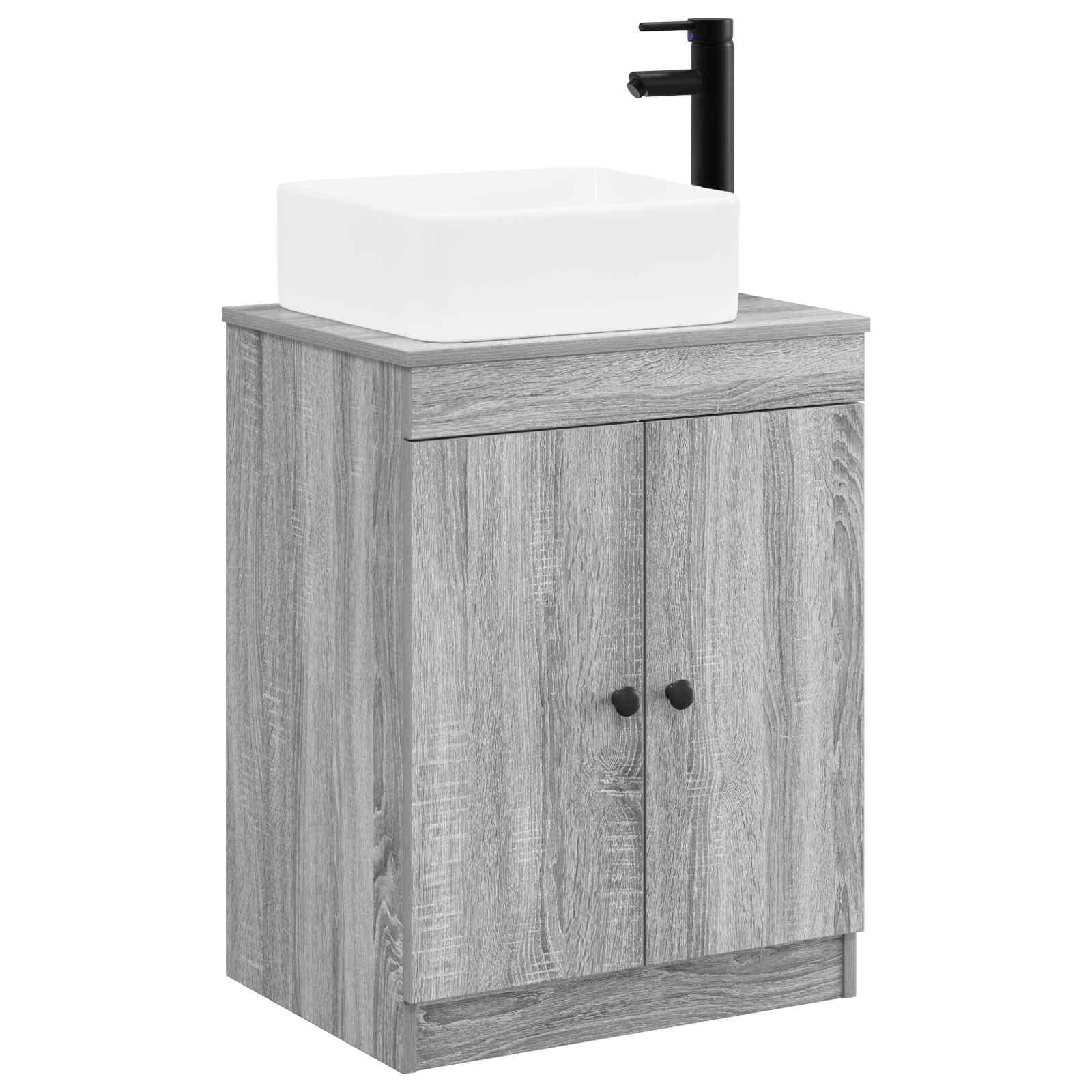 Badezimmermöbel-Set Grau Sonoma Holzwerkstoff
