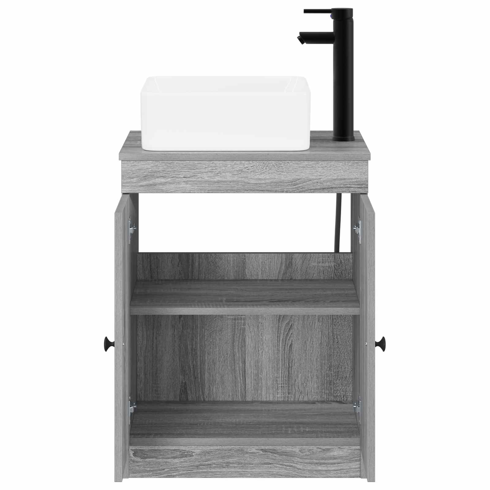 Badezimmermöbel-Set Grau Sonoma Holzwerkstoff