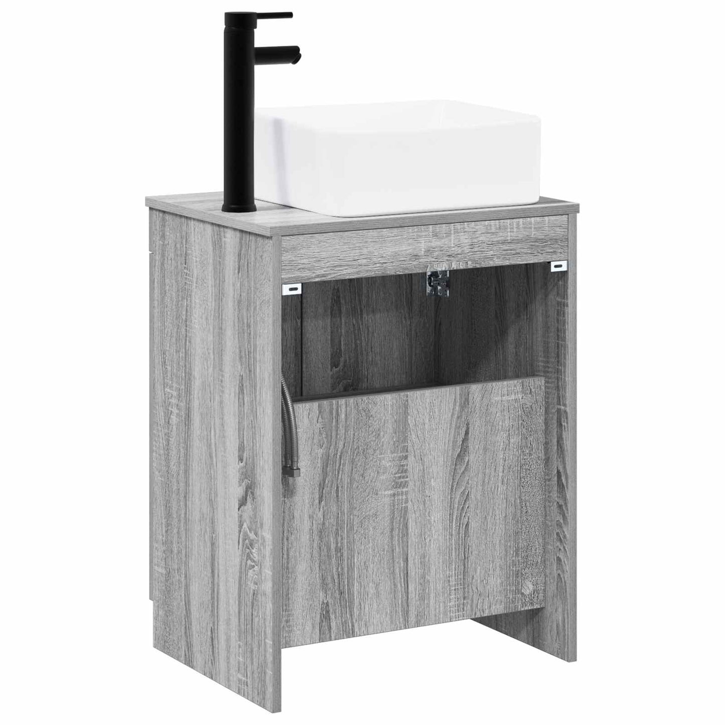 Badezimmermöbel-Set Grau Sonoma Holzwerkstoff