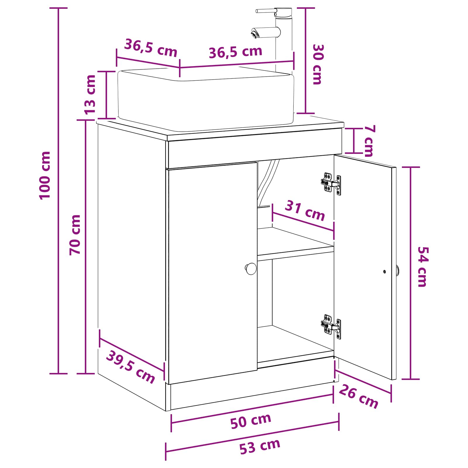 Badezimmermöbel-Set Artisan-Eiche Holzwerkstoff