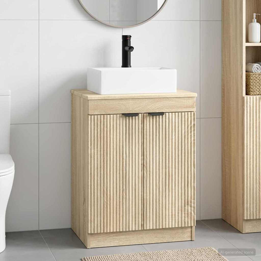 Badezimmermöbel-Set Sonoma-Eiche Holzwerkstoff