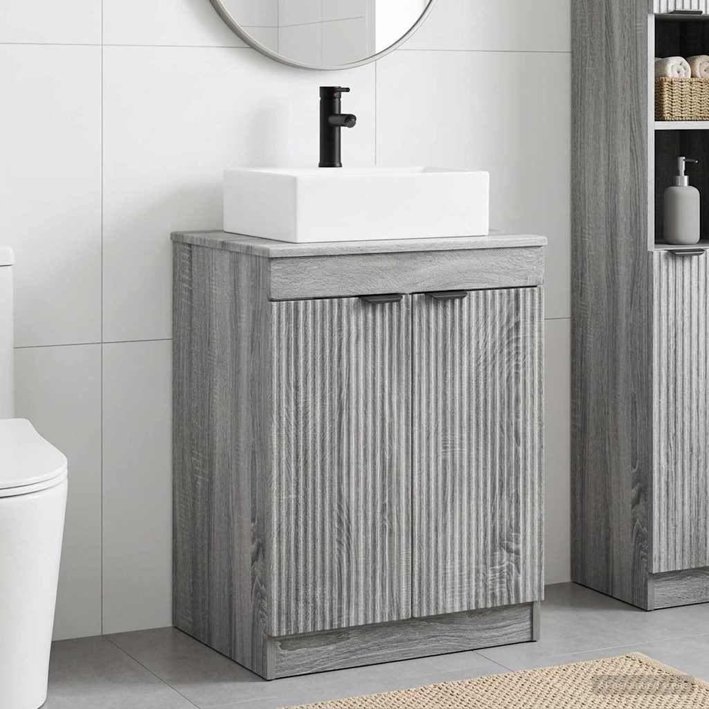 Badezimmermöbel-Set Grau Sonoma Holzwerkstoff