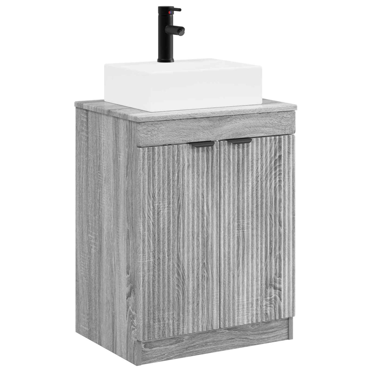 Badezimmermöbel-Set Grau Sonoma Holzwerkstoff
