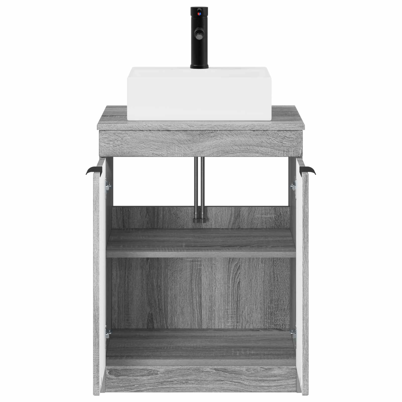 Badezimmermöbel-Set Grau Sonoma Holzwerkstoff