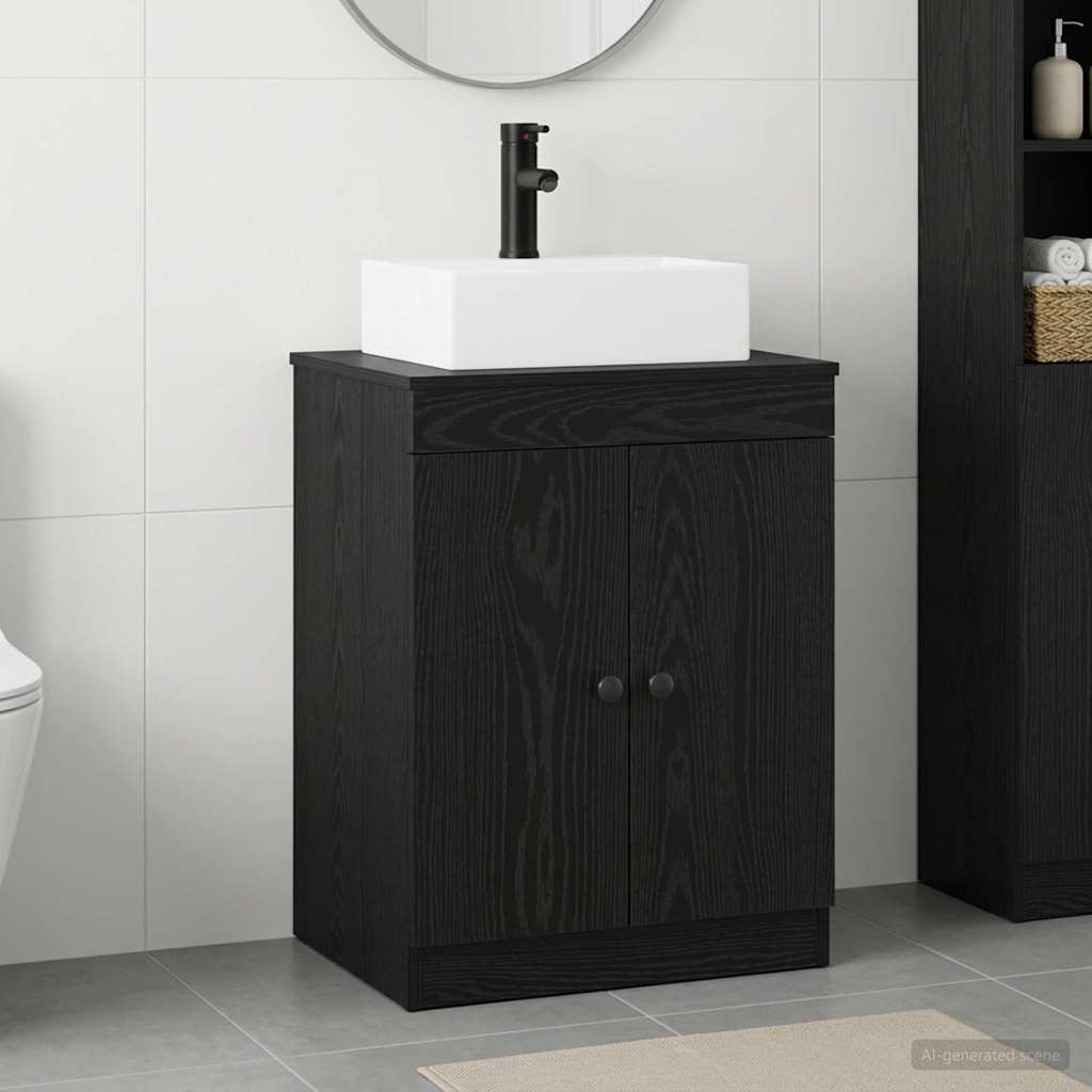 Badezimmermöbel-Set Schwarze Eiche Holzwerkstoff
