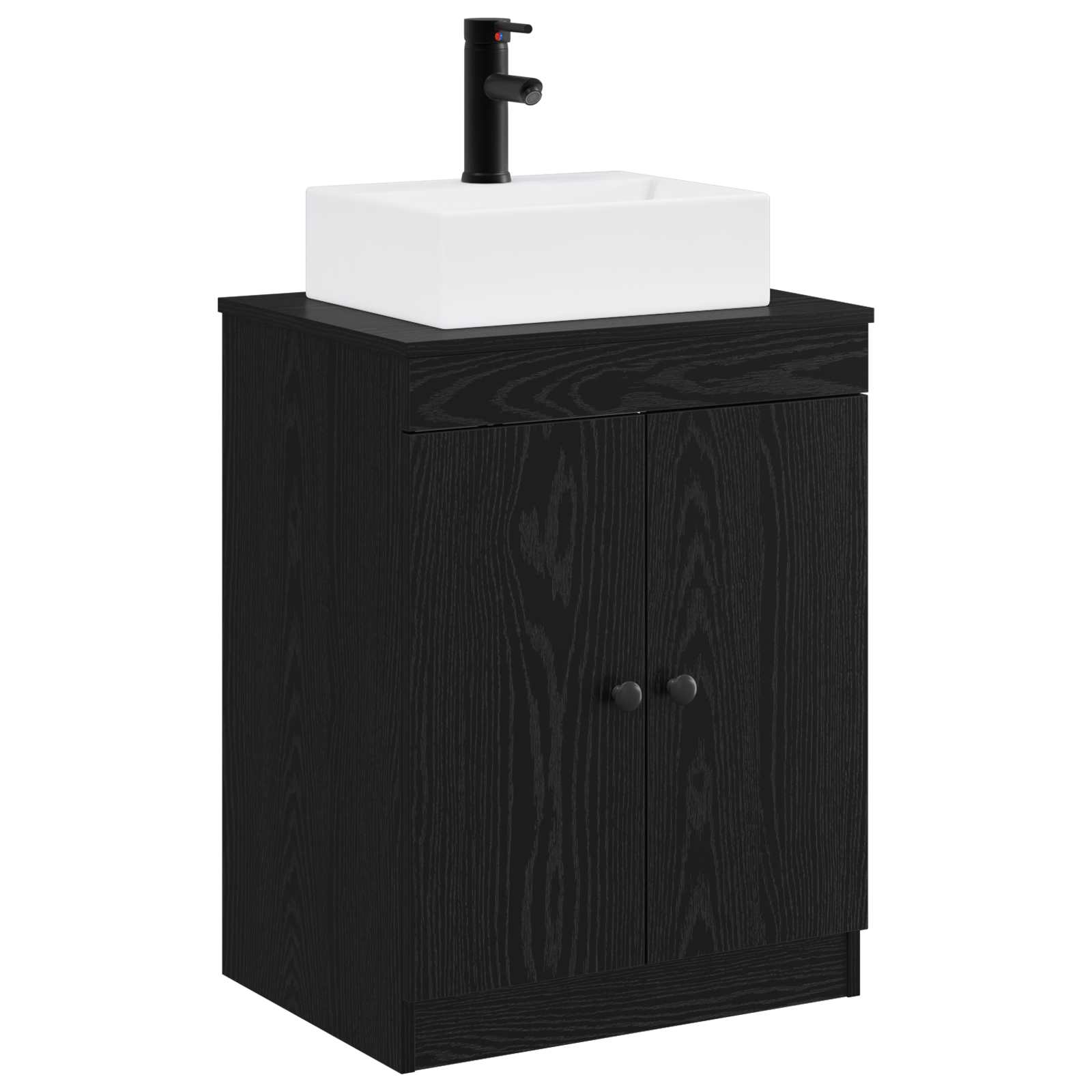 Badezimmermöbel-Set Schwarze Eiche Holzwerkstoff
