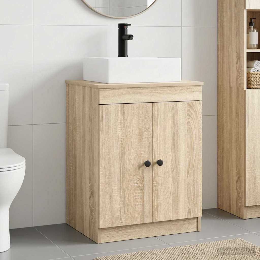 Badezimmermöbel-Set Sonoma-Eiche Holzwerkstoff