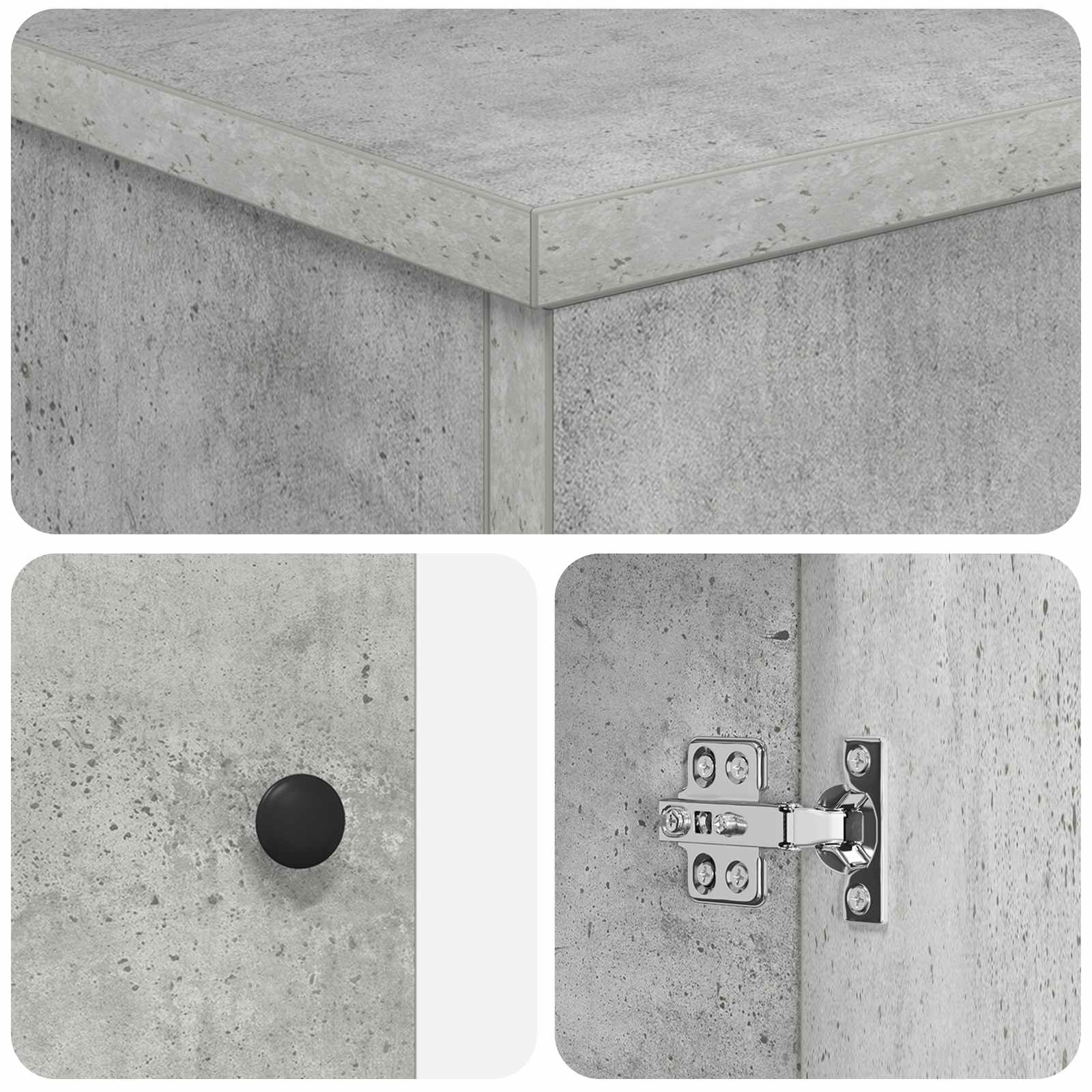 Badezimmermöbel-Set Betongrau Holzwerkstoff