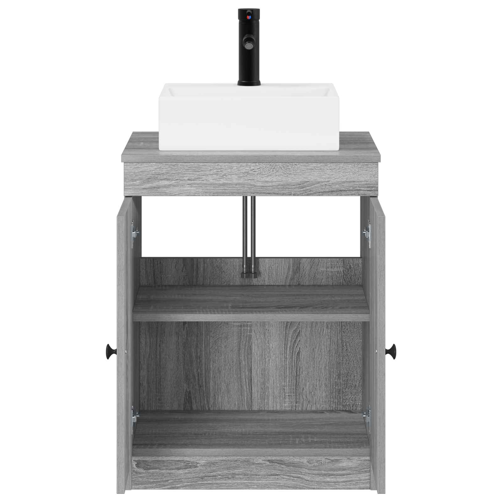 Badezimmermöbel-Set Grau Sonoma Holzwerkstoff