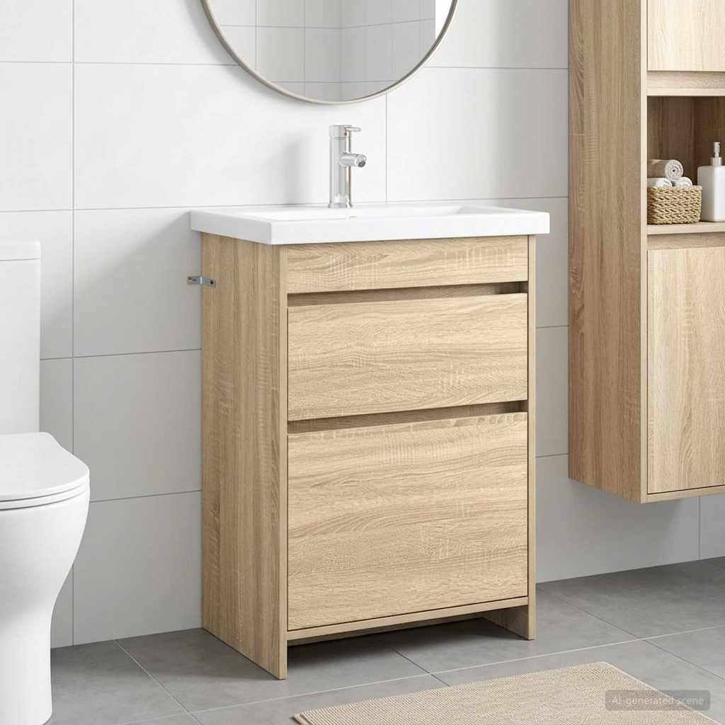 Badezimmermöbel-Set Sonoma-Eiche 61 x 40 x 84,5 cm