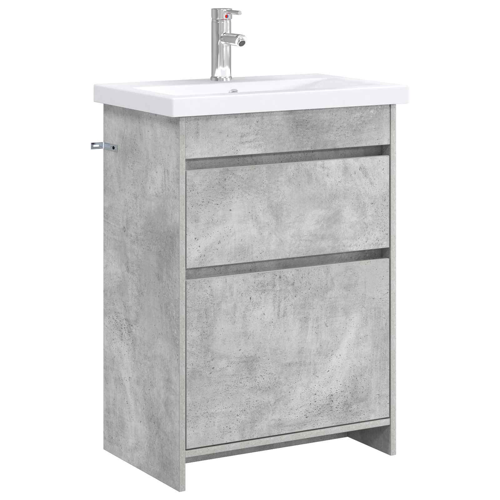 Badezimmermöbel-Set Betongrau 61 x 40 x 84,5 cm Holzwerkstoff