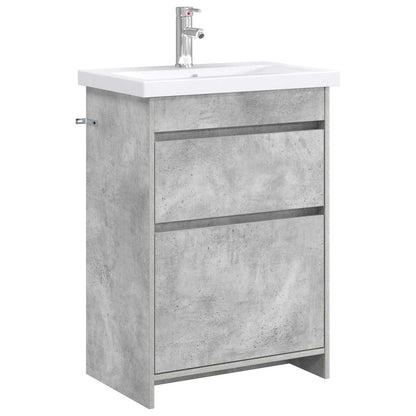 Badezimmermöbel-Set Betongrau 61 x 40 x 84,5 cm Holzwerkstoff
