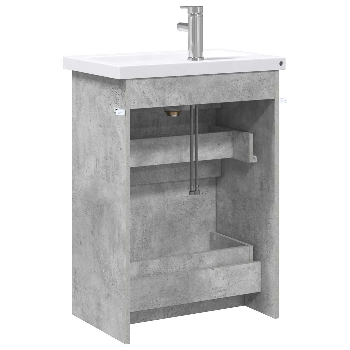Badezimmermöbel-Set Betongrau 61 x 40 x 84,5 cm Holzwerkstoff